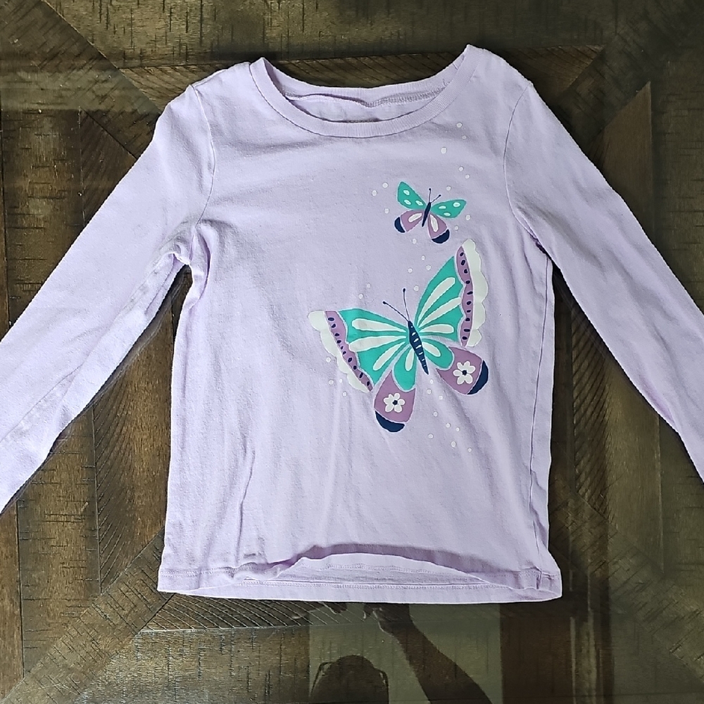 Carter's Lavender Long Sleeve Shirt with Butterfly Design